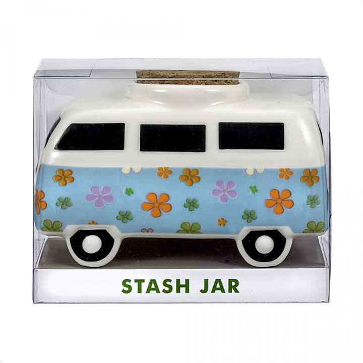 Vintage Hippie Van Ceramic Stash Jar