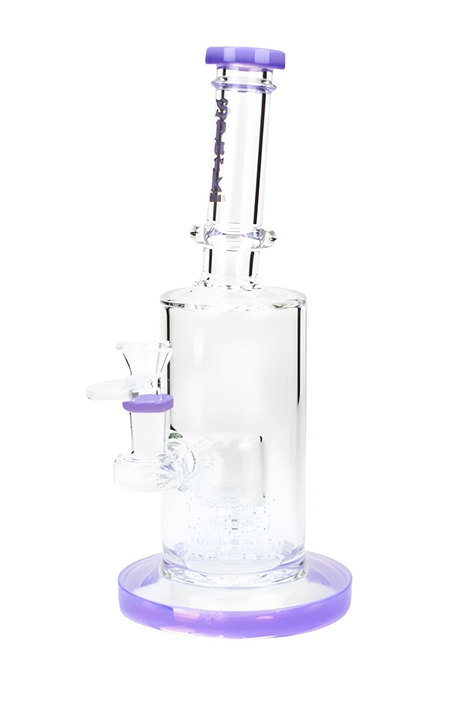 Spark 10 Inch Stemless Glass Bong with Matrix Percolator - Purple