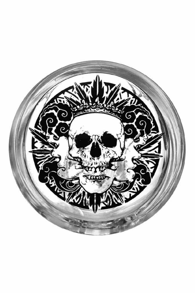 WENEED 12 Inch Classic Beaker Bong – 7mm Thick Borosilicate Glass with Base Decal-skull