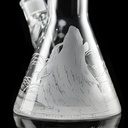 Castle Glassworks 18" Laser Etched Wolf Beaker Bong - 9mm Thick Borosilicate Glass