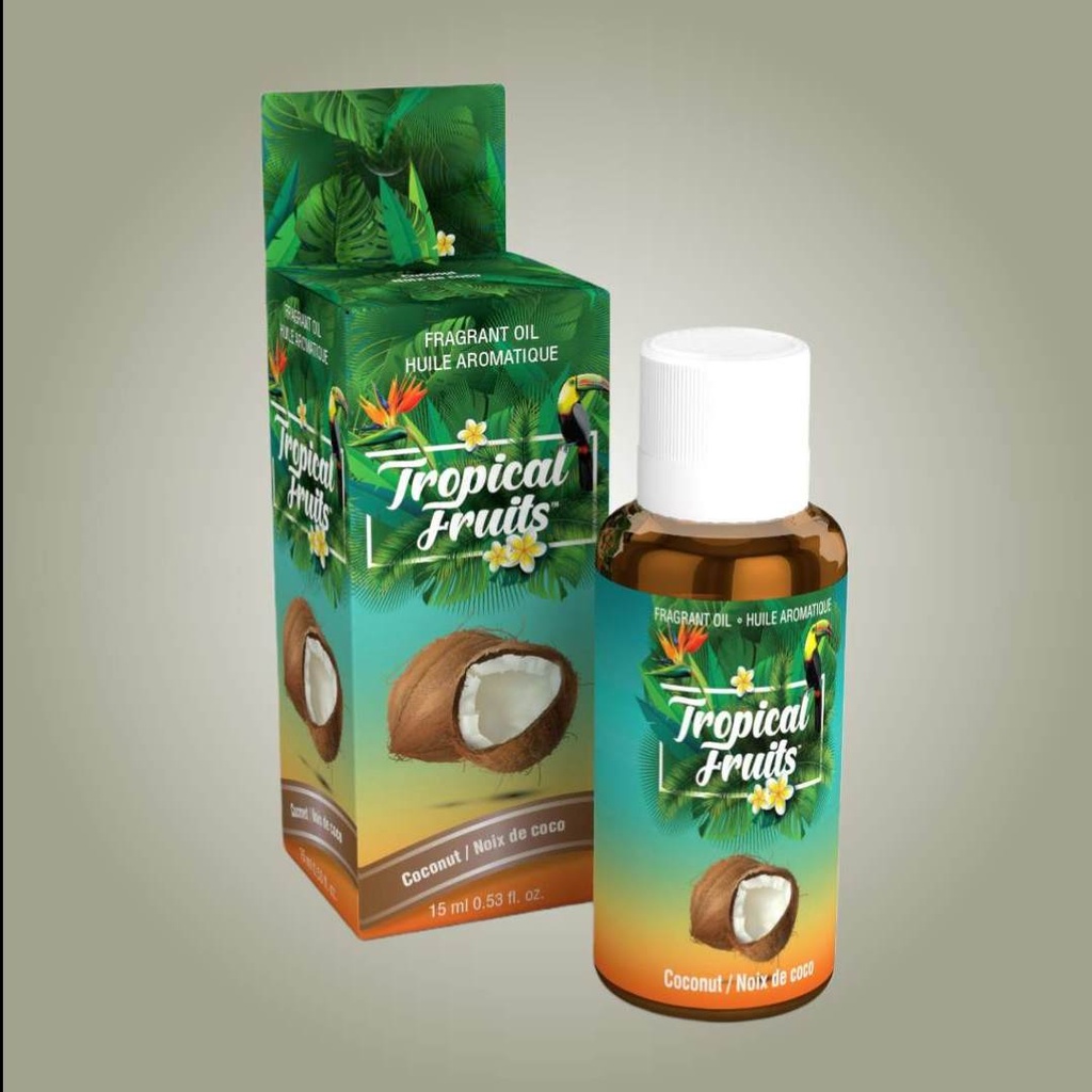 Tropical Fruits™ Aromatic Fragrant Oils - 15ml - Available in 12 Exotic Luscious Scents - Coconut
