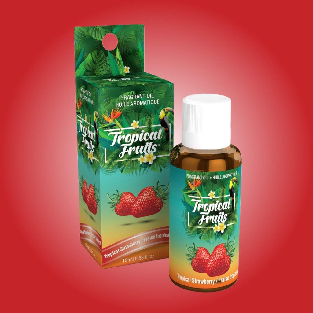 Tropical Fruits™ Aromatic Fragrant Oils - 15ml - Available in 12 Exotic Luscious Scents - Strawberry