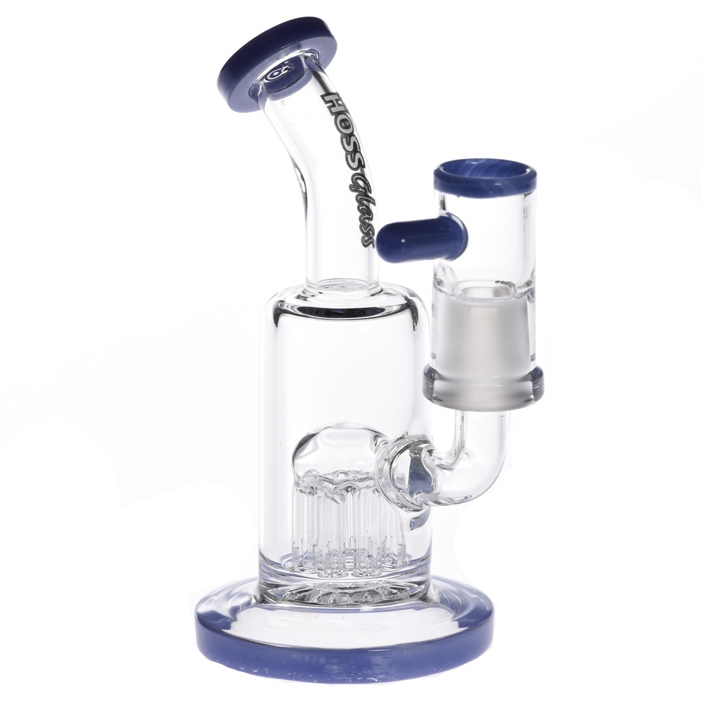 Hoss Glass Micro 5.5 Inch 8-Arm Percolator Rig with Color Accents H128-C
