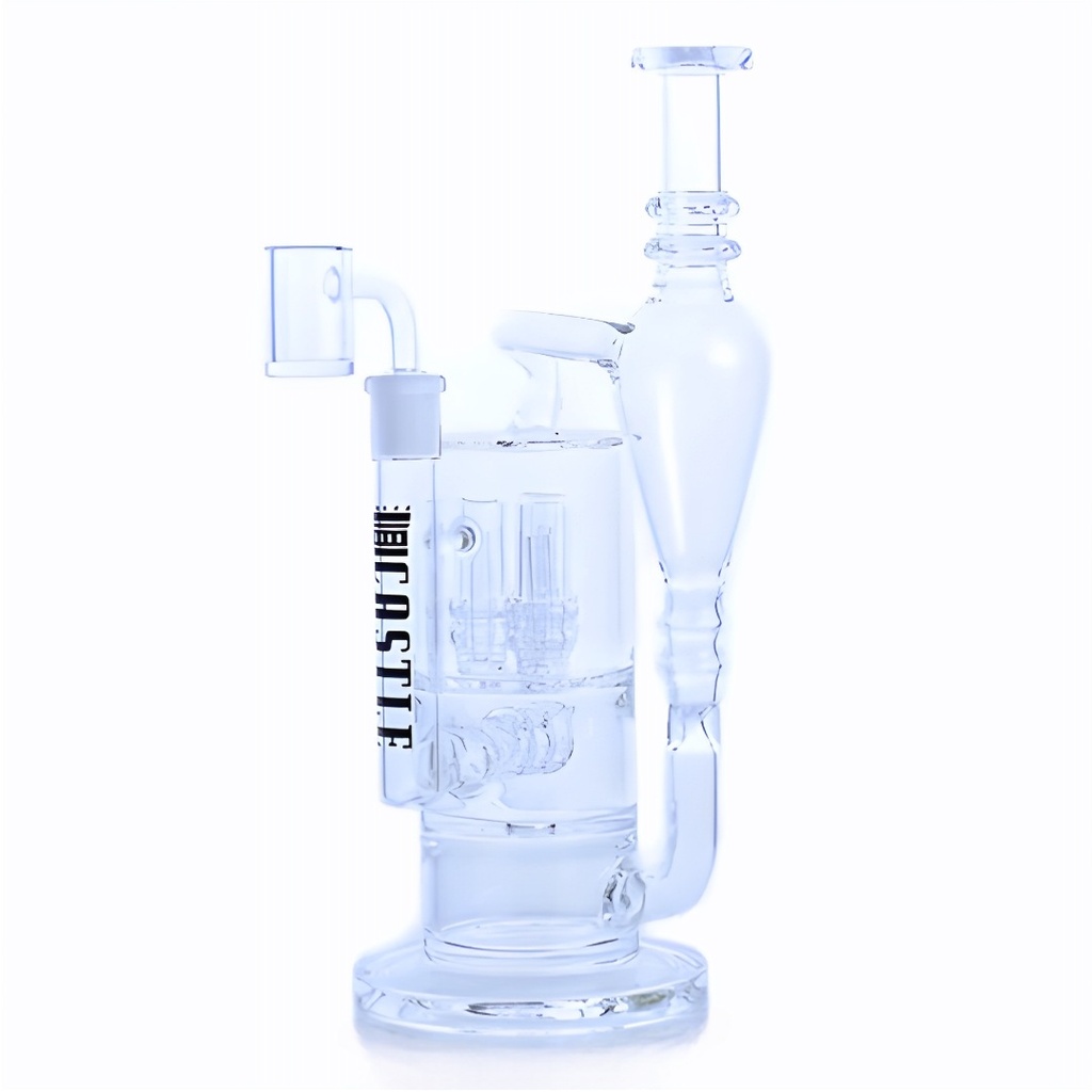 The Big Boy Recycler Bong Rig form Castle Glassworks with Inline and Triple Dome Percolator - 12 Inch 7mm