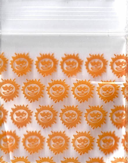 Orange Sun 1.5x1.5 Inch Plastic Baggies 100 pcs.