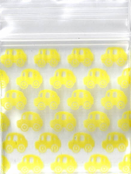 Yellow Taxis 1.5x1.5 Inch Plastic Baggies 100 pcs.
