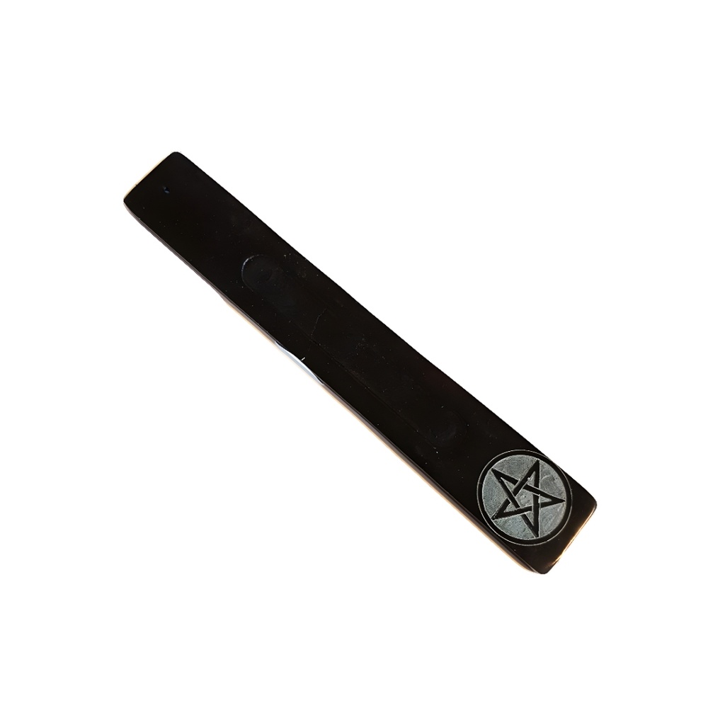Carved Pentagram Black Soapstone Incense Holder