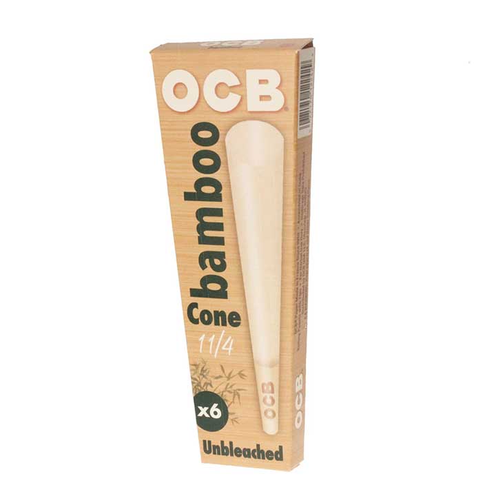 OCB Bamboo Pre-rolled Cone 1 1/4 - Unbleachead - Pack of 6