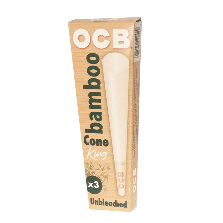 OCB Cône pré-roulé en bambou taille King - Non blanchi - Lot de 3