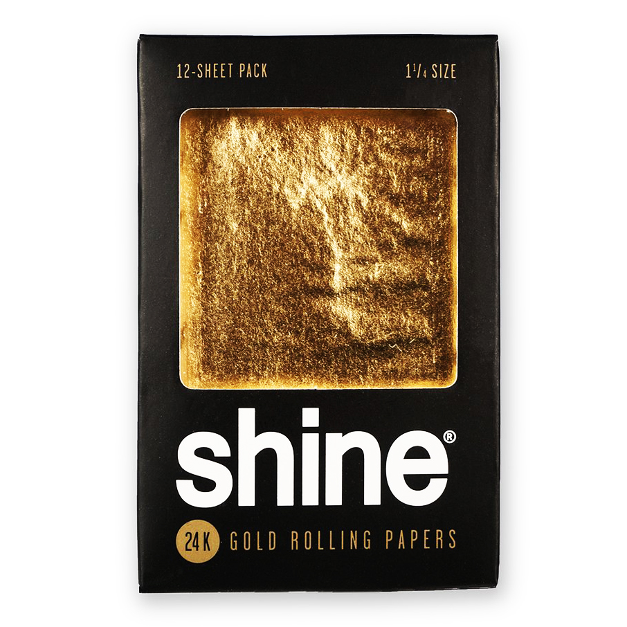 Shine 24k Gold Rolling Papers - 12 sheet - 1 1/4