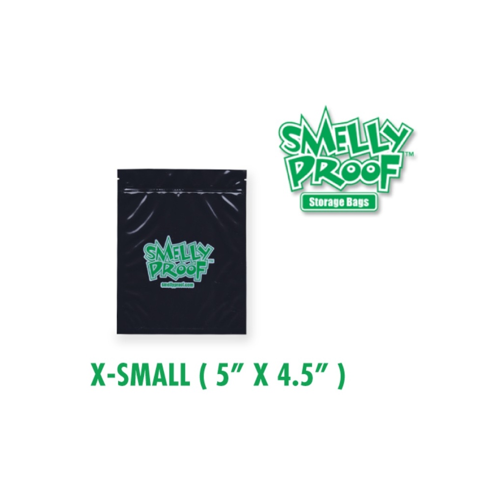 Sacs noirs Smelly Proof XSmall de 4 mil, 5 x 4,5 pouces.