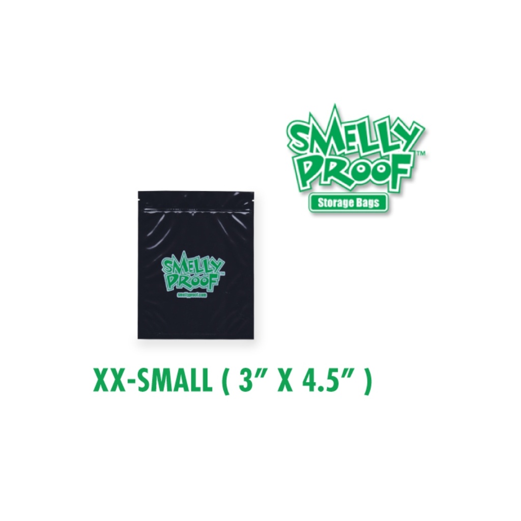 Sacs noirs Smelly Proof XXSmall de 4 mil, 3 x 4,5 pouces.
