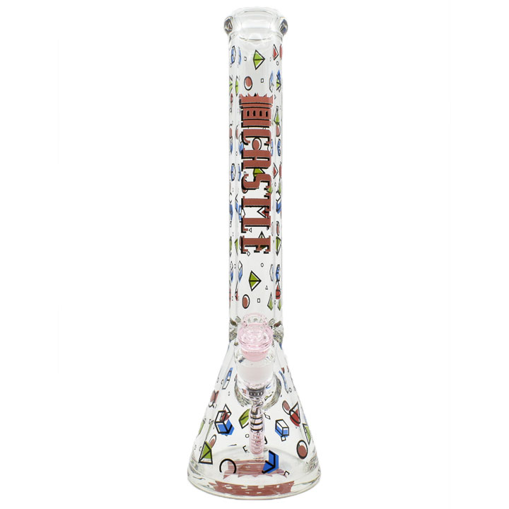18 Inch 9mm Shapes Beaker Bong with Thick Base from Castle Glass