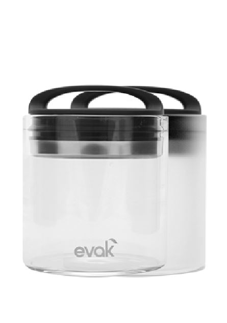 1 Compact Evak Frosted Glass Storage Container with Air-Tight Lids 16 oz