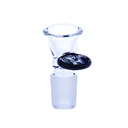 Bol en cône clair Hoss Glass avec poignée colorée et étiquette en platine YX12-P