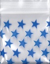 Sacs en plastique Blue Stars de 1,25x1,25 pouces, 1000 pièces.