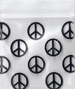 Symboles de paix multiples, sachets en plastique de 1x1 pouce, 100 pièces.