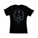 T-shirt en coton pour femmes avec la géométrie sacrée de la Fleur de Vie
