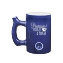 Ceramic Mug Pipe from Premium Roast and Toast - Glossy Blue and White