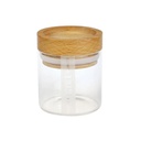 RYOT Clear Jar with Silicone Seal and Beech Tray Lid