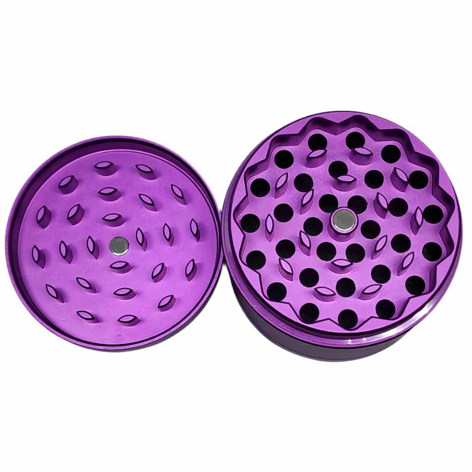 Origin Evo - Smooth Edge High Quality Aluminum Grinder with Sifter - 4 Parts - 2.2 Inch - Open Top View