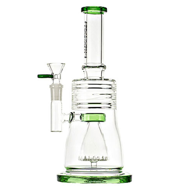 10 Inch Stemless Glass Bong with Inverted Pyramid Dome Perc from Notions