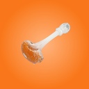 White Frit Glass Handpipe with Colored Head and Carb Hole by Glass with Jeremy