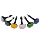 Black Frit Glass Handpipe with Colored Head and Carb Hole by Glass with Jeremy