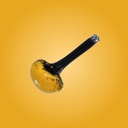 Black Frit Glass Handpipe with Colored Head and Carb Hole by Glass with Jeremy