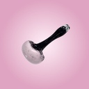 Black Frit Glass Handpipe with Colored Head and Carb Hole by Glass with Jeremy