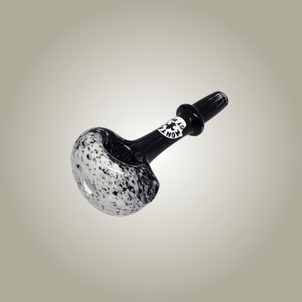 Black Frit Glass Handpipe with Colored Head and Carb Hole by Glass with Jeremy