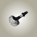 Black Frit Glass Handpipe with Colored Head and Carb Hole by Glass with Jeremy