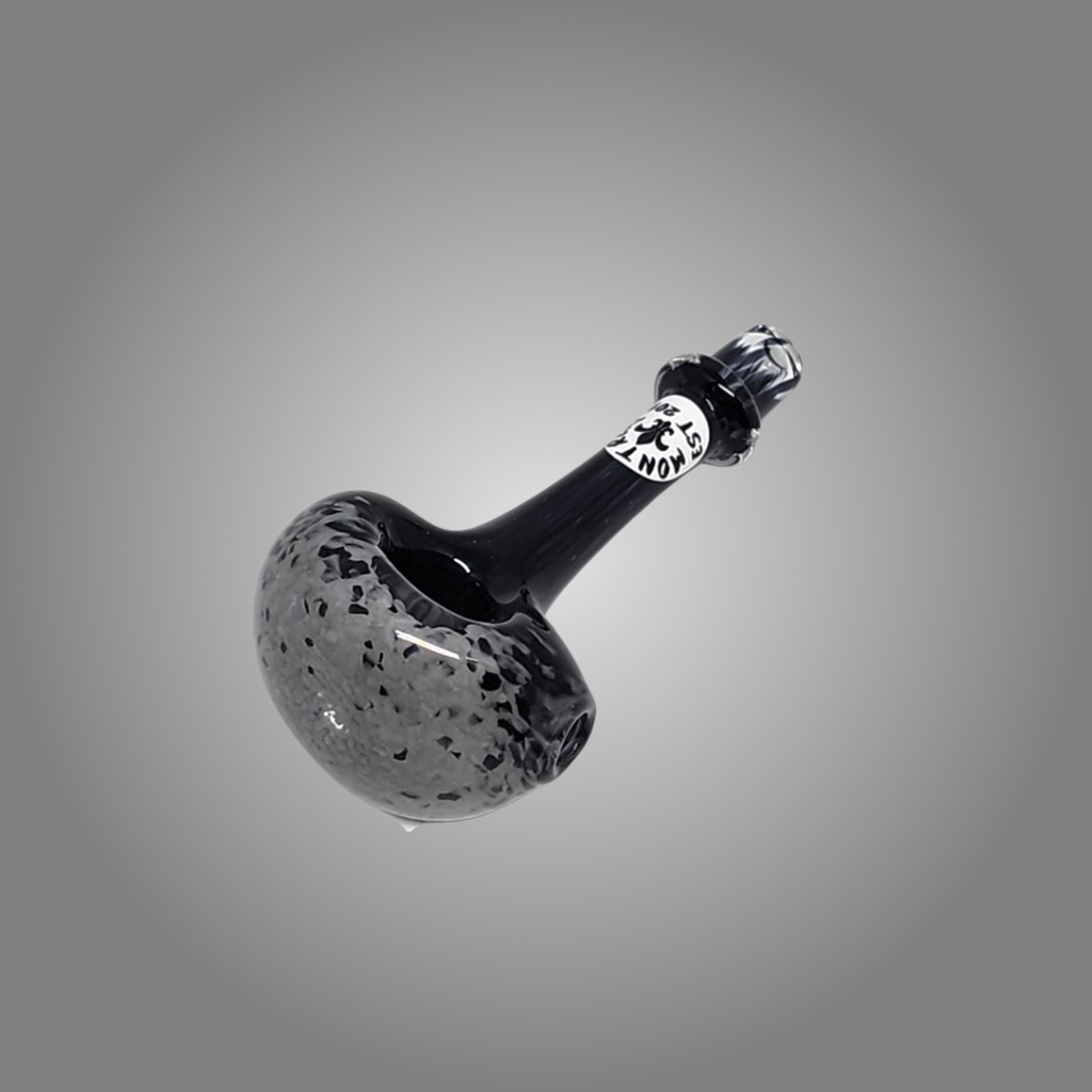 Black Frit Glass Handpipe with Colored Head and Carb Hole by Glass with Jeremy
