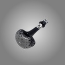 Black Frit Glass Handpipe with Colored Head and Carb Hole by Glass with Jeremy