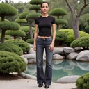 Women Organic Bamboo Essential Fitted Stretch T-Shirt from Sanctum Fashion