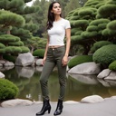 Women Organic Bamboo Essential Fitted Stretch T-Shirt from Sanctum Fashion