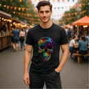 Trippy Melting Skull Organic Cotton T-Shirt by Sanctum Fashion