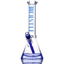 14 Inch 9mm Beaker Bong with Color Accents with Ultra Thick Base from Castle Glass