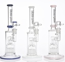Hoss Glass 12 Inch 4-Arm to 12-Arm Stemless Bubbler with Slim Tube and Color Accents H115-C