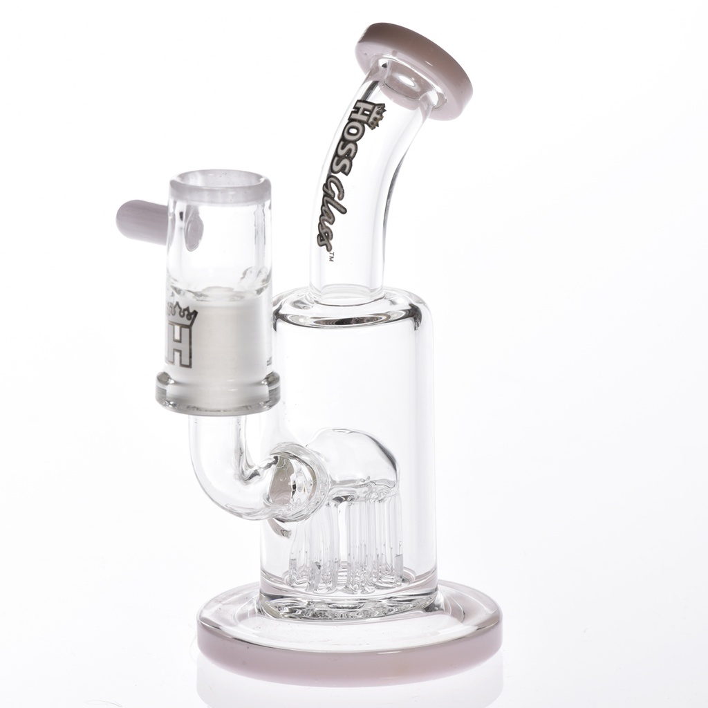 Hoss Glass Micro 5.5 Inch 8-Arm Percolator Rig with Color Accents H128-C