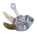 Horned Heady Glass Pipe by FishBhones