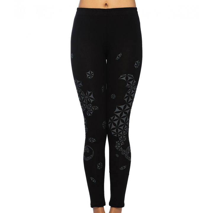 FLOWER OF LIFE Sacred Geometry Psy Printed Cotton Leggings/Yoga Pants