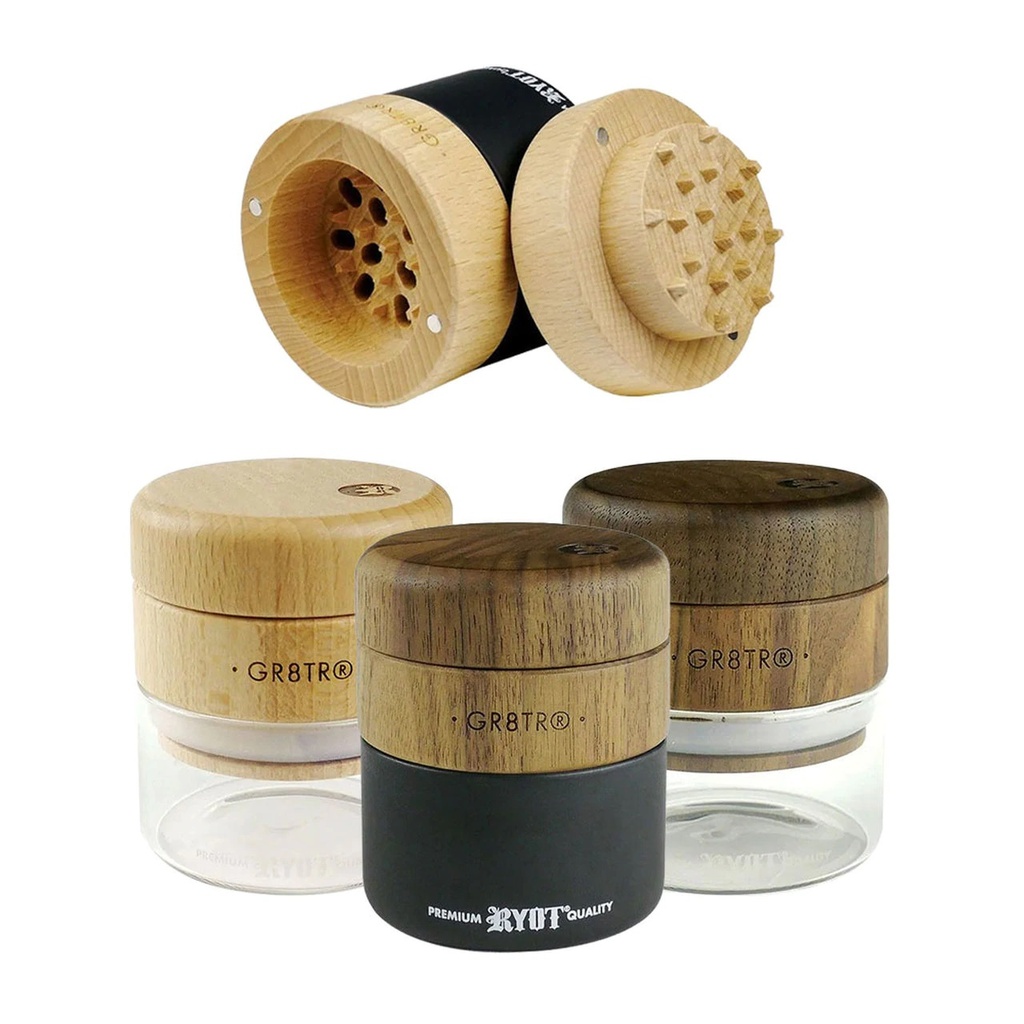 Ryot GR8TR Wood and Glass Herb Grinder