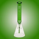 16 Inch 7mm Beaker Bong with Color Top and Thick Base from Castle Glass - Green