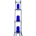 17 Inch 7mm Clear Beaker Bong Double Showerhead  with Thick Base from Castle Glass