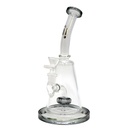 10 Inch Infyniti Cone Shaped Glass Bong with Showerhead Perc and Curved Mouthpiece - Smoke