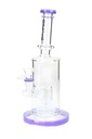 Spark 10 Inch Stemless Glass Bong with Matrix Percolator - Purple