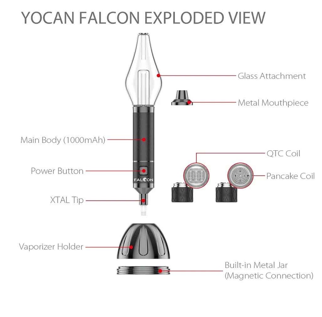 Yocan Falcon Dry Herb and Wax Kit 6 in 1 Vaporizer