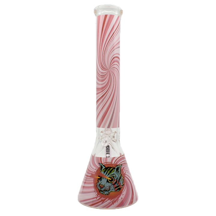 16 Inch 7mm Zombie Cat Beaker Bong with Thick Base from Castle Glass
