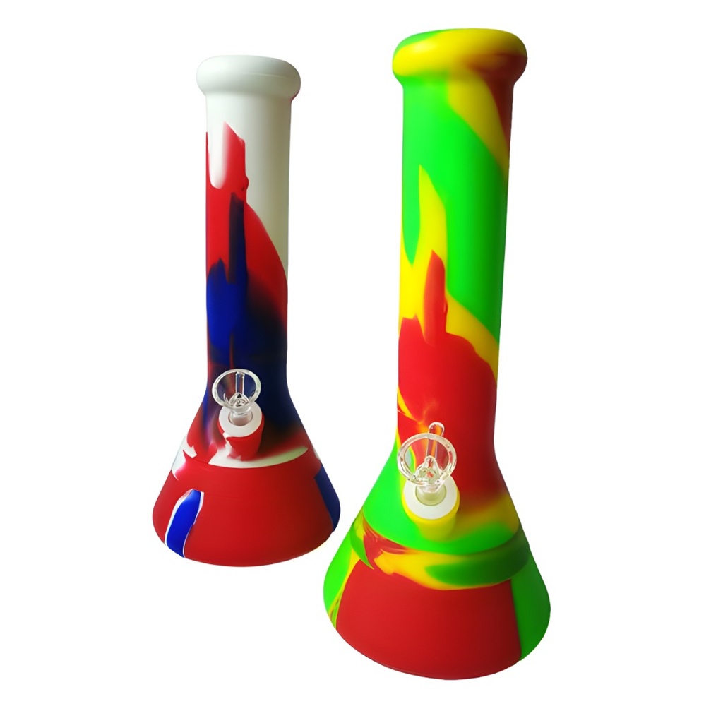 12 Inch Silicone Bong with Glass Bowl and Ice Catcher- ALL